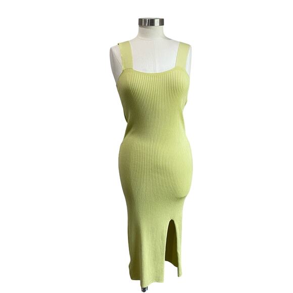 Shyanne Women's Green Western Ribbed Sweater Knit Midi Bodycon Dress Sz M - Picture 2 of 11
